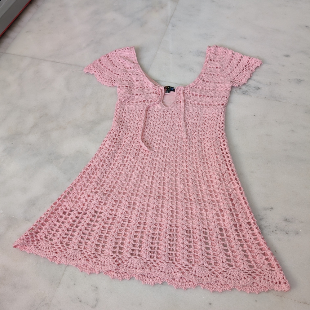 dELiA*s Light Pink Crochet Kids Dress